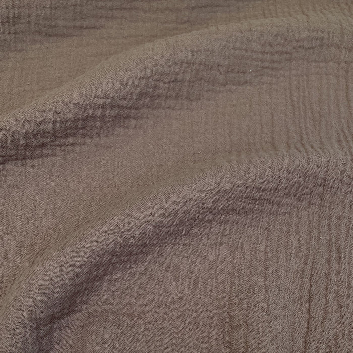 Crinkled Cotton Double Gauze - Taupe