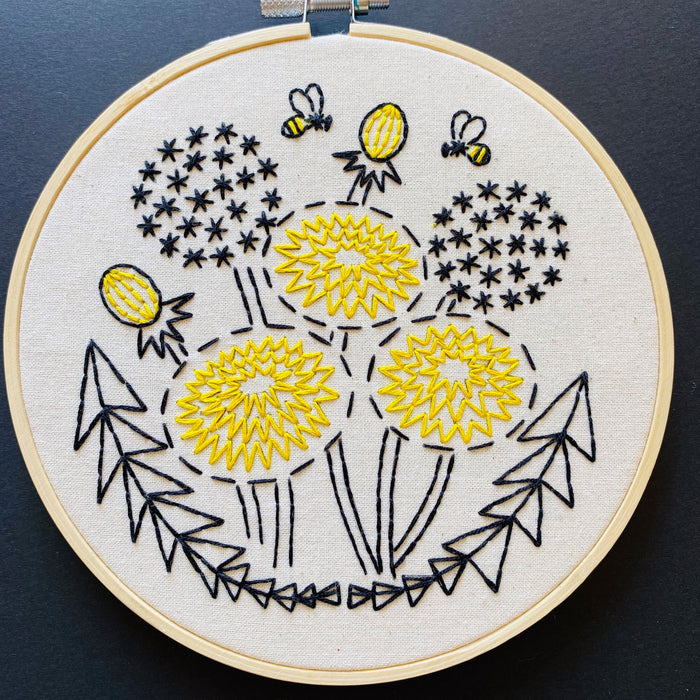 Hook Line & Tinker Embroidery Kit - Bee Kind Dandelion