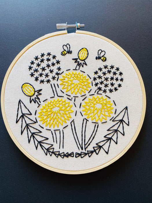 Hook Line & Tinker Embroidery Kit - Bee Kind Dandelion