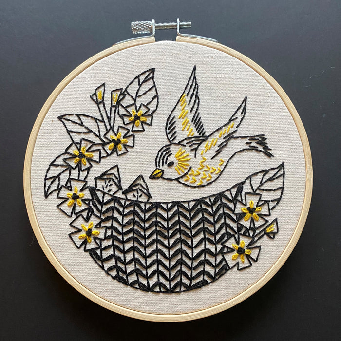 Hook Line & Tinker Embroidery Kit - Goldfinch