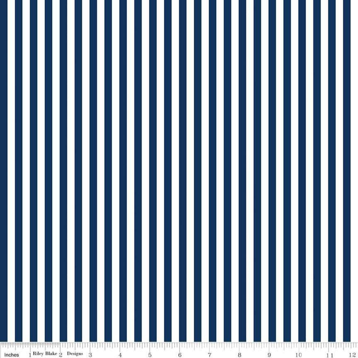 Riley Blake Stripes - 1/4 Inch in Navy