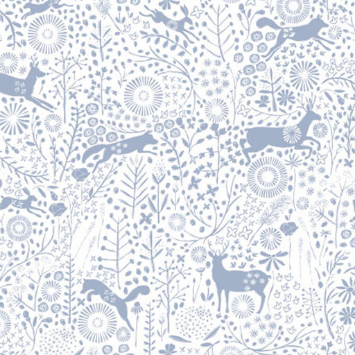 Camelot Fabrics - Meadow Haze by VIcky Yorke - Meadow Wildlife in Periwinkle