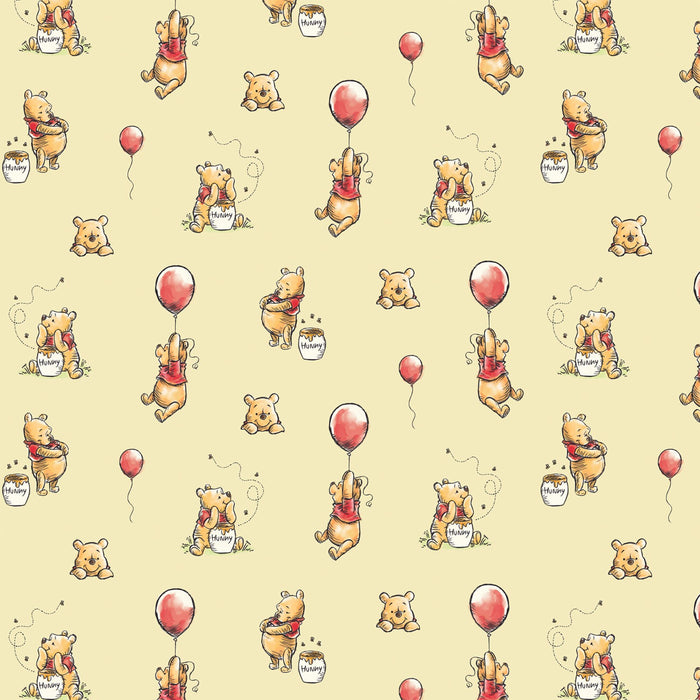 Camelot Fabrics - Winnie the Pooh - Balloon in Chamomile