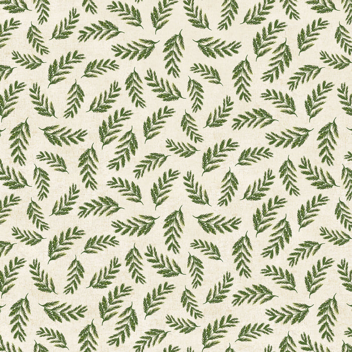 Wildflower cotton/linen - Ferns in Green Multi