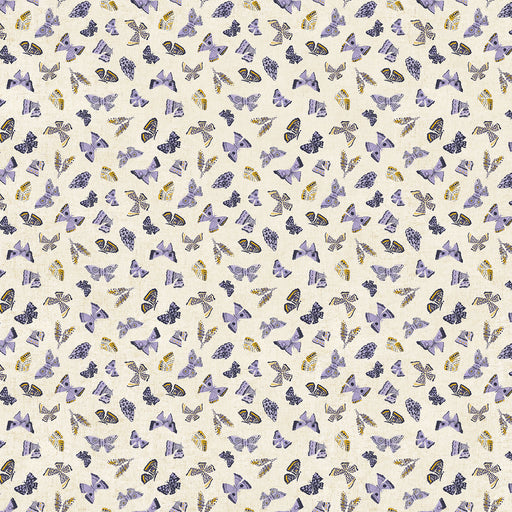 Wildflower cotton/linen - Butterflies in Purple Multi