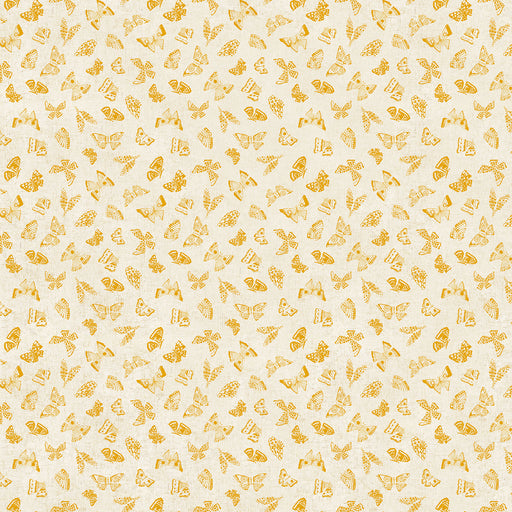 Wildflower cotton/linen - Butterflies in Yellow Multi