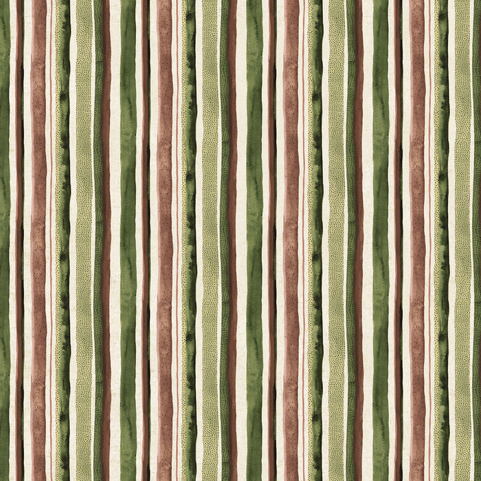 Wildflower cotton/linen - Stripes in Green Multi