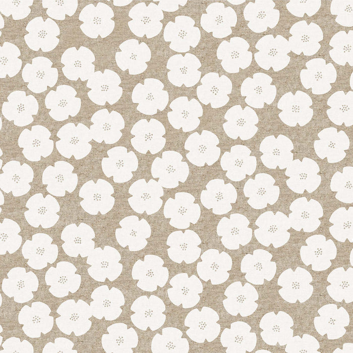 Figo Harmony Linen/Cotton blend - Flowers in White