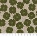 Figo Harmony Linen/Cotton blend - Flowers in Olive Green