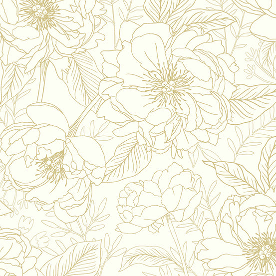 Moonlit Garden by Patty Sloniger - Sketchy Blooms in Golden