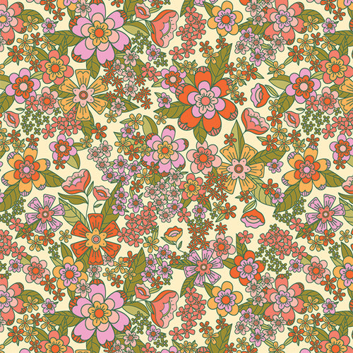 Art Gallery Fabrics - Flower Bloom - Stay Groovy in Sunshine