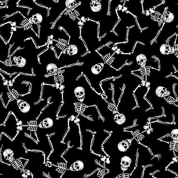 Timeless Treasures Glow in the Dark - Dancing Skeletons