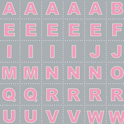 Glow - Alphabet Panel in Pink / Grey