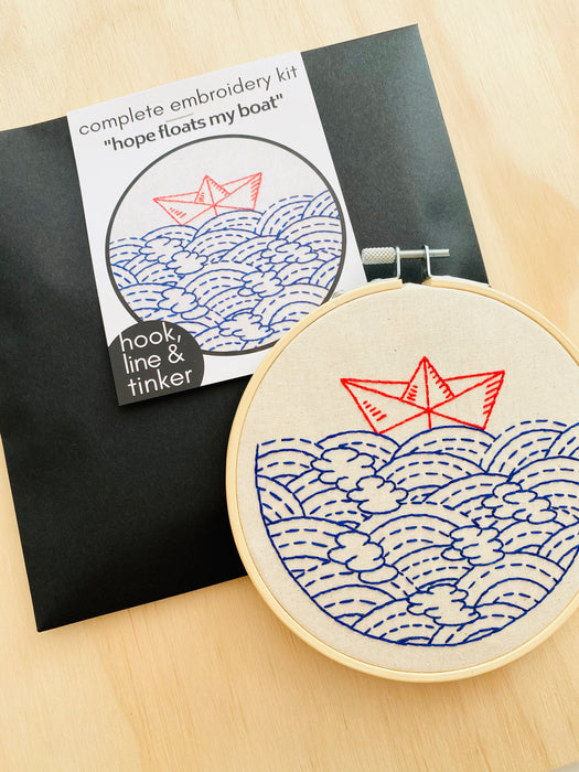 Hook Line & Tinker Embroidery Kit - Hope Floats