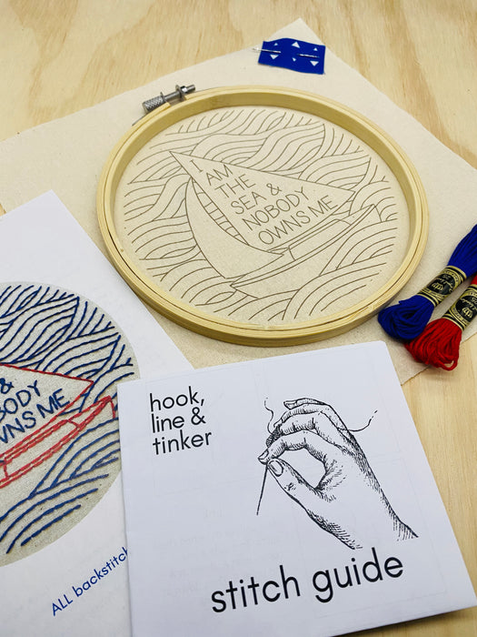 Hook Line & Tinker Embroidery Kit - I Am The Sea