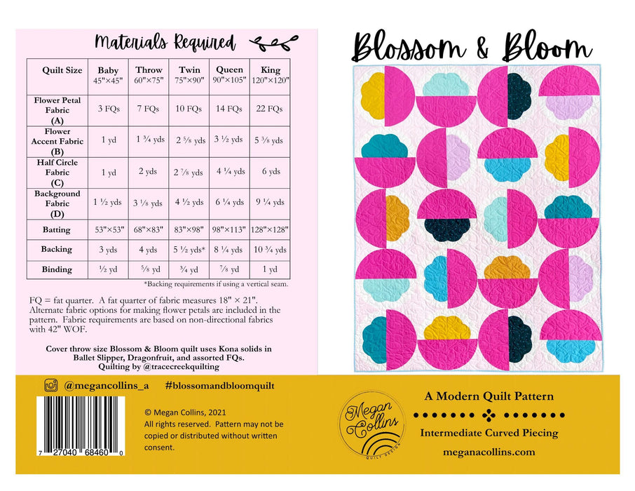 Megan Collins Quilt Design Pattern - Blossom and Bloom