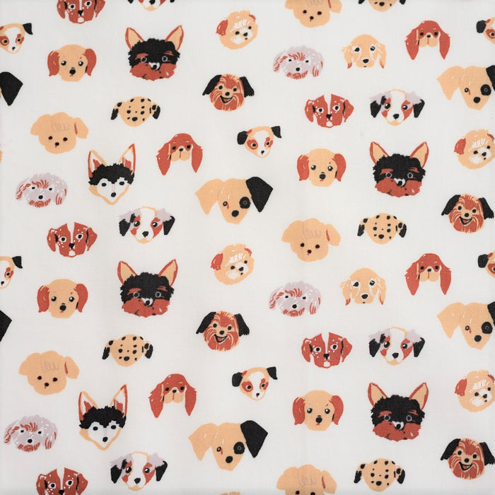 Birch Organic Cotton - Dog Park by Jenny Ronen -Doggie Dots in Cream