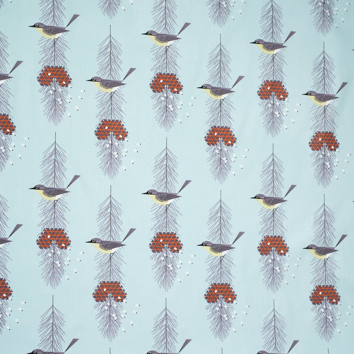 Charley Harper Organic Cotton - Winter Wonderland - Kirtland Warbler