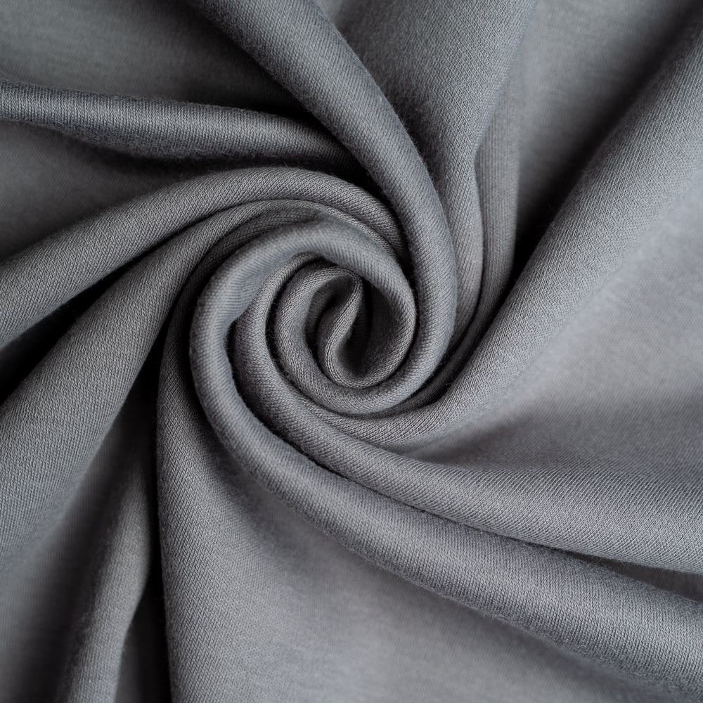Birch Organic Cotton Interlock Knit Grey — Fabric Spark