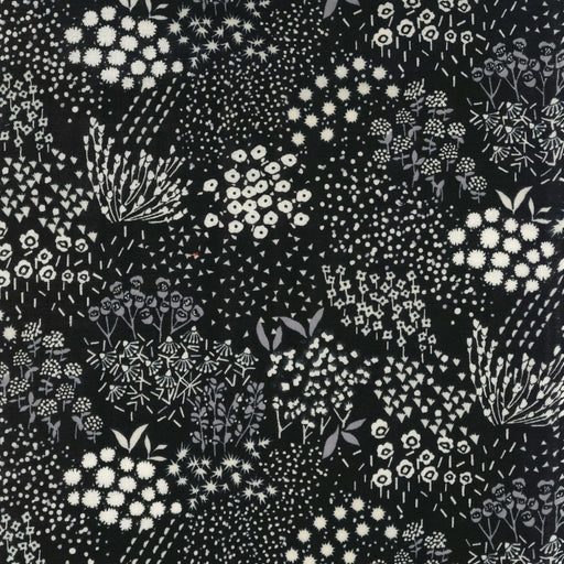 Echino Double Gauze - Grass in black and white