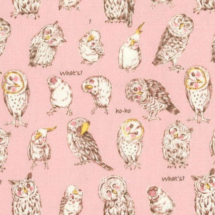 Kokka Oxford Cloth - Funny Animals in Pink