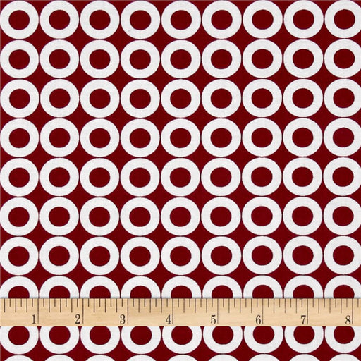 Spot On Burgundy Fabric by RK Studio