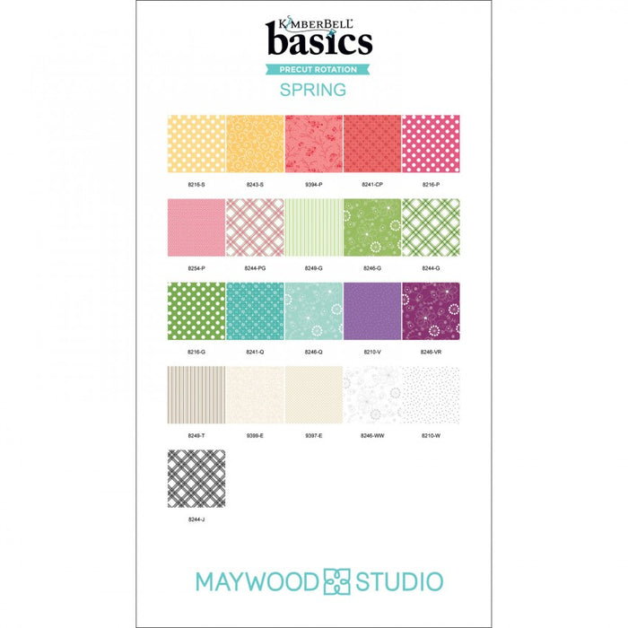 Maywood Basics "Spring" - 10" square Charm Pack 42 pieces (layer cake)