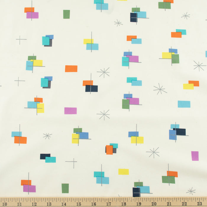 Birch Organic Cotton Poplin - Just For Fun 3 - Squares and Dashes