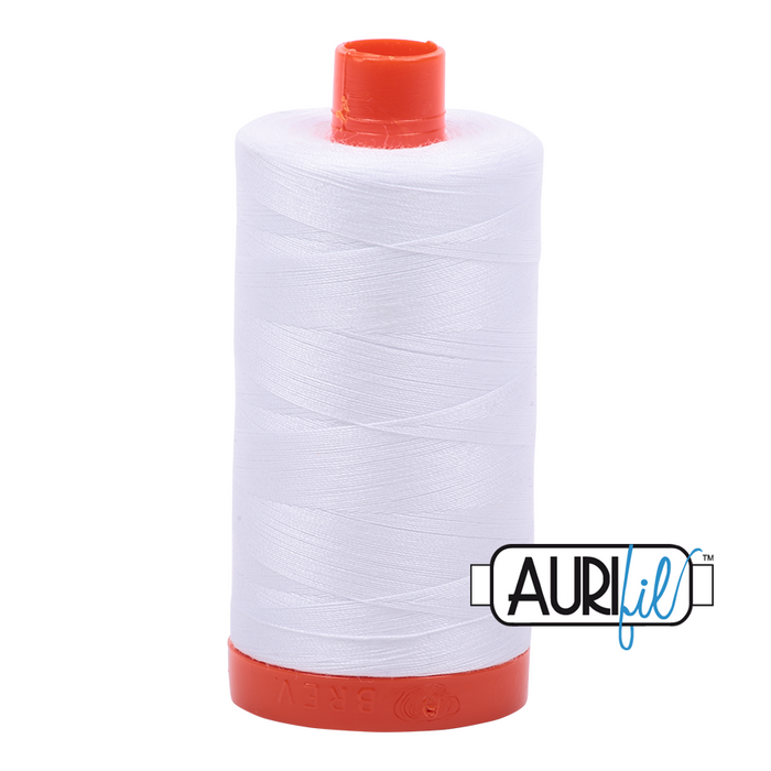 Aurifil Thread - 50wt 100% cotton  - colour 2024 White