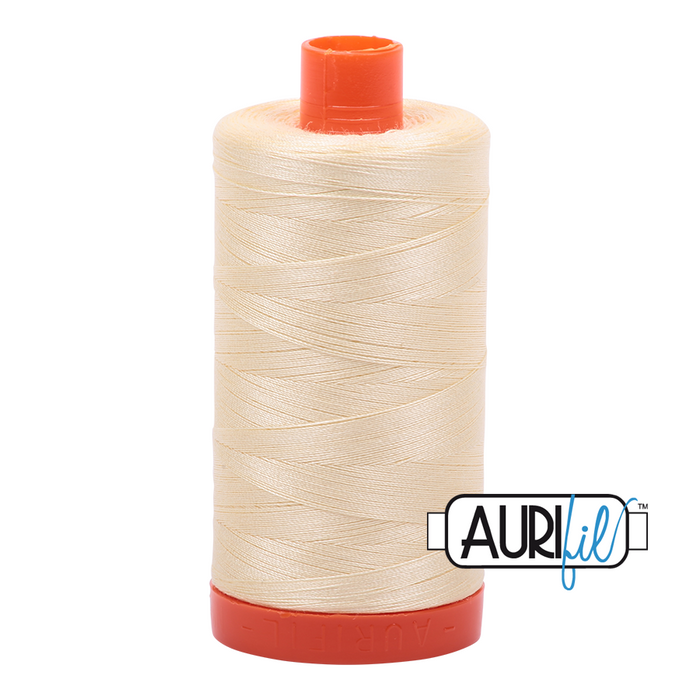 Aurifil Thread - 50wt 100% cotton  - colour 2110 Light Lemon