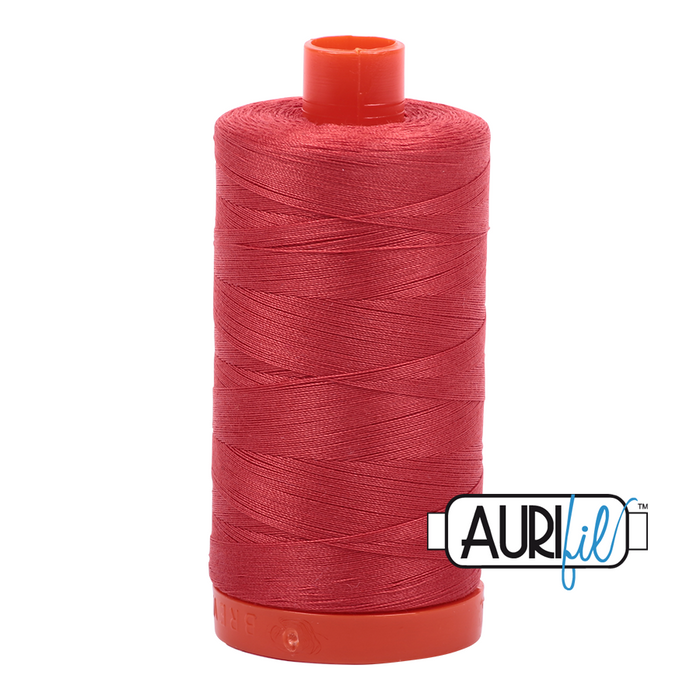Aurifil Thread - 50wt 100% cotton  - colour 2255 Dark Red Orange