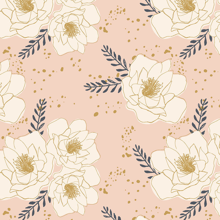 New Beginnings by Dashwood - Large Florals on Shell Pink