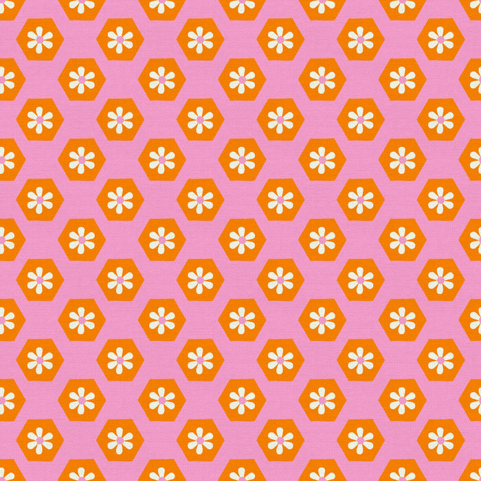 Sunshine Inn by Lysa Flower - Groovy Floral in Pink/Red