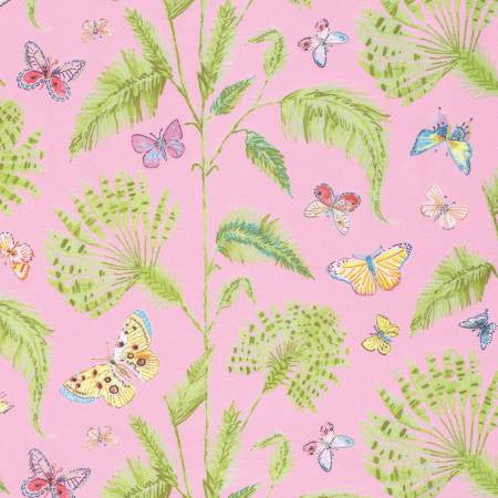 Butterfly Garden Fabric Dena Designs - Butterfly Palm Pink