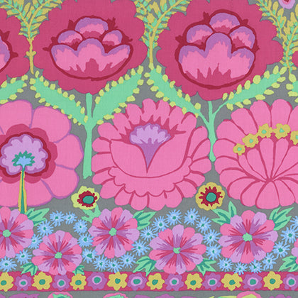 Kaffe Fassett Artisan - Embroidered Flower Border - Pink