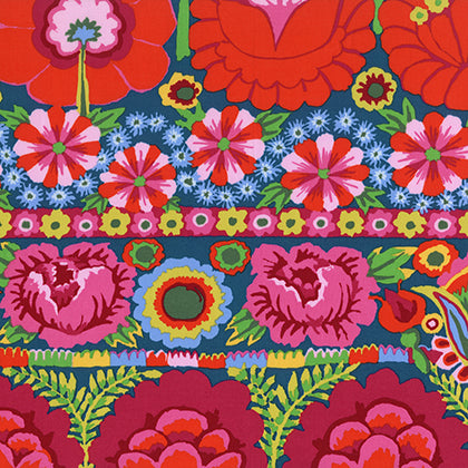 Kaffe Fassett Artisan - Embroidered Flower Border - Red