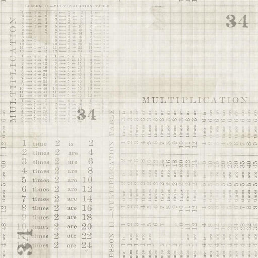 Tim Holtz Monochrome - Multiplication Table in Parchment