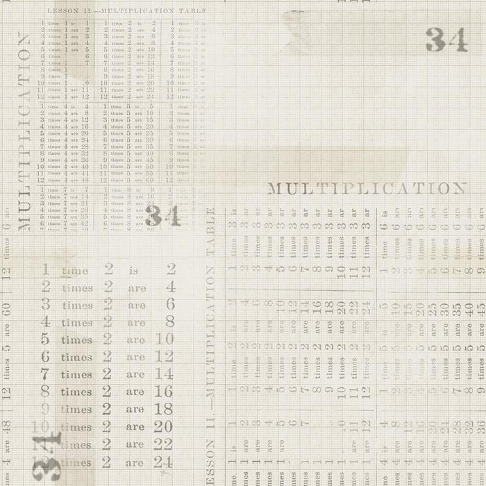 Tim Holtz Monochrome - Multiplication Table in Parchment
