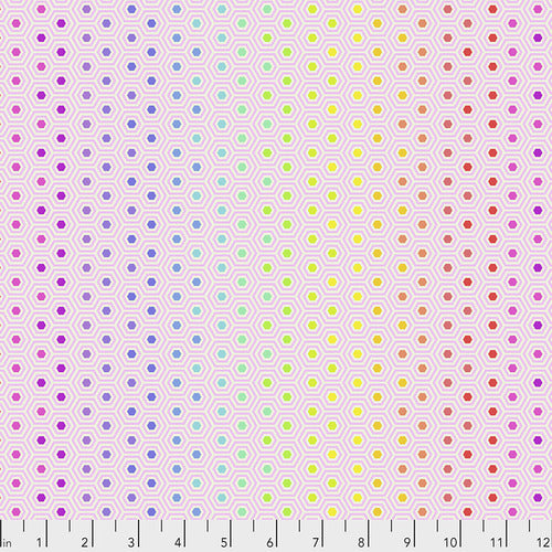 Tula Pink True Colors - Hexy Rainbow in Shell