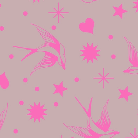 Tula Pink Everglow - Neon Fairy Flakes in Cosmic