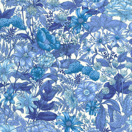 Vintage Study Floral in Blue