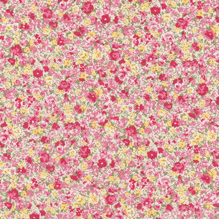 Robert Kaufman Cotton Lawn - Sevenberry Petite Garden in Pink and Yellow