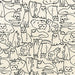 Robert Kaufman Cotton/Flax Prints - Cats in Natural