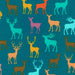Robert Kaufman Cozy Outdoors Cotton  Flannel - Stags in Teal
