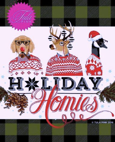Tula Pink Holiday Homies - Buck Buck Goose Blue