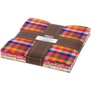 Mammoth Flannel Junior Warm Colour Story - 10 Inch Charm Pack