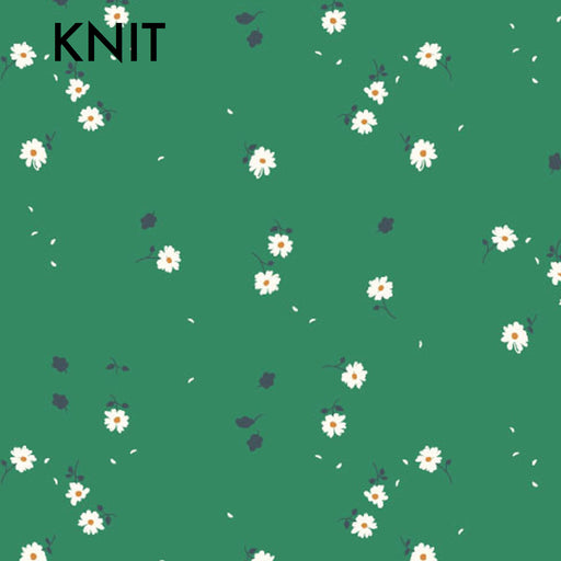 Birch Fabric - Whistle Cotton Knit - Forest Daisies