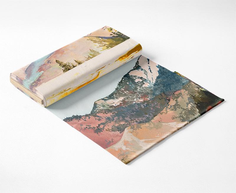 PBS Fabrics - Modern Landscapes by Noelle Phares - Red Mountains