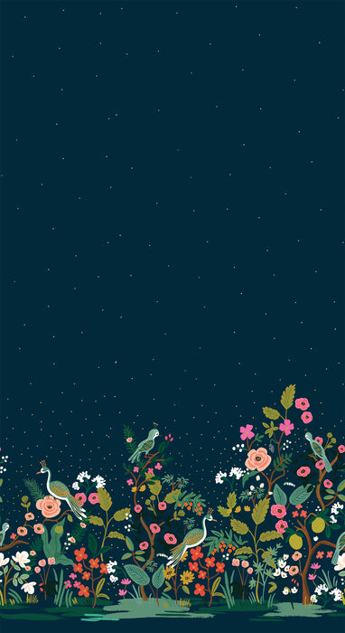 English Garden by Rifle Paper Co. - Growing Garden in Navy Metallic