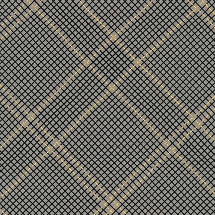 Carolyn Friedlander - Collection CF - Grid with Single Border in Pewter